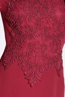 Tesettür giyim KIRMIZI GÜPÜRLÜ BALIK ABİYE ELBİSE 5511