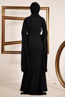 Tesettür giyim SİYAH BONCUK DETAYLI ABİYE ELBİSE T 5512