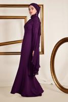 Tesettür giyim MÜRDÜM BONCUK DETAYLI ABİYE ELBİSE T 5512