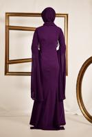 Tesettür giyim MÜRDÜM BONCUK DETAYLI ABİYE ELBİSE T 5512