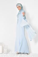Tesettür giyim MAVİ BONCUK DETAYLI ABİYE ELBİSE T 5512