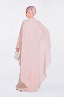 Tesettür giyim PUDRA İŞLEMELİ PELERİNLİ ABİYE ELBİSE 5514