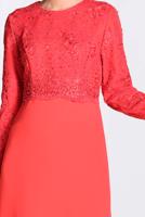 Tesettür giyim MERCAN GÜPÜRLÜ BALIK ABİYE ELBİSE 5520