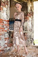 Vêtements hijab POUDRE Robe de Soirée T 5592