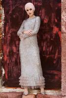 Vêtements hijab BEIGE Robe de Soirée T 5751 