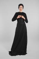 Hijab clothing BLACK EVENING DRESS WITH GEM T 60004