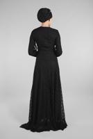 Hijab clothing BLACK EVENING DRESS WITH GEM T 60004