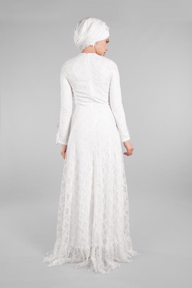 Hijab clothing  EVENING DRESS WITH GEM T 60004 - TRENDTESETTÜR