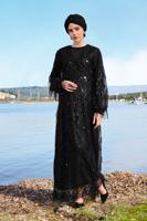 Vêtements hijab NOIR Robe de Soirée T 6451 