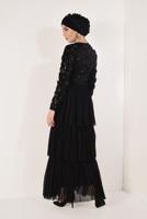 Vêtements hijab NOIR Robe de Soirée T 6651