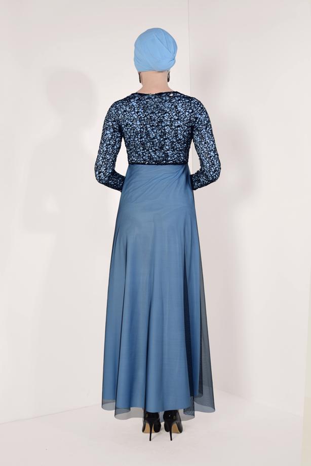 Hijab clothing  LACE DETAILED EVENING DRESS T 77083 - TRENDTESETTÜR