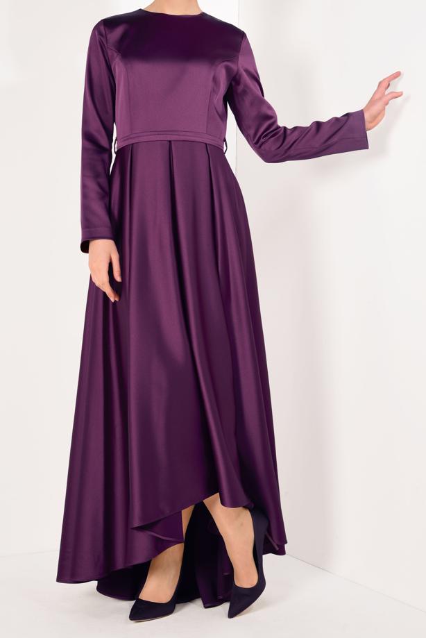 Vêtements hijab  Asymmetric Cut Satin Evening Dress T 8352  - TRENDTESETTÜR