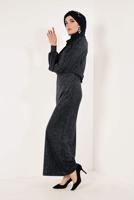 Hijab clothing BLACK T 8751 Reference-Abiye Elbise