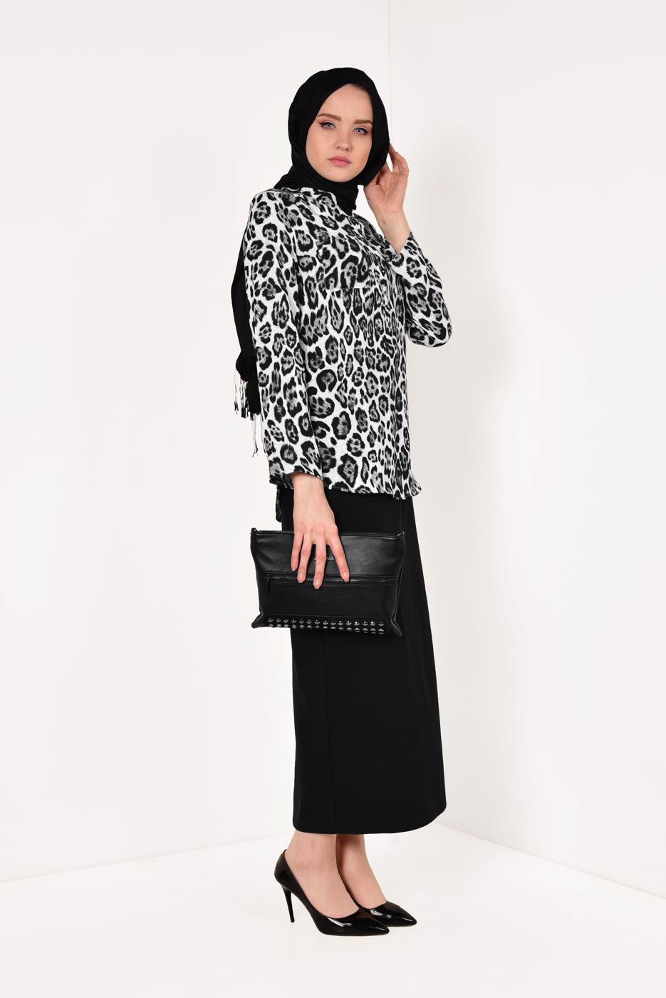 Vêtements hijab GRIS  Chemisier T 012330
