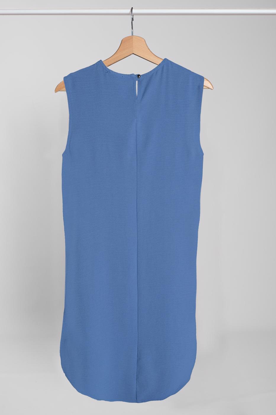 Tesettür giyim LACİVERT SIFIR KOL DÖKÜMLÜ BLUZ 17391