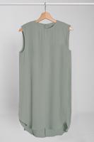 Tesettür giyim YEŞİL SIFIR KOL DÖKÜMLÜ BLUZ 17391