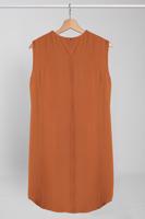 Tesettür giyim TABA SIFIR KOL DÖKÜMLÜ BLUZ 17391