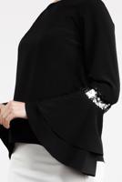 Vêtements hijab NOIR  Chemisier T 1496-1 