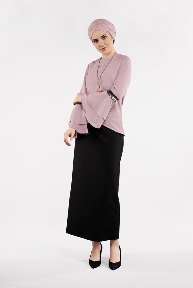 Vêtements hijab  Flywheel Wide Sleeve Blouse T 1496-1  - TRENDTESETTÜR