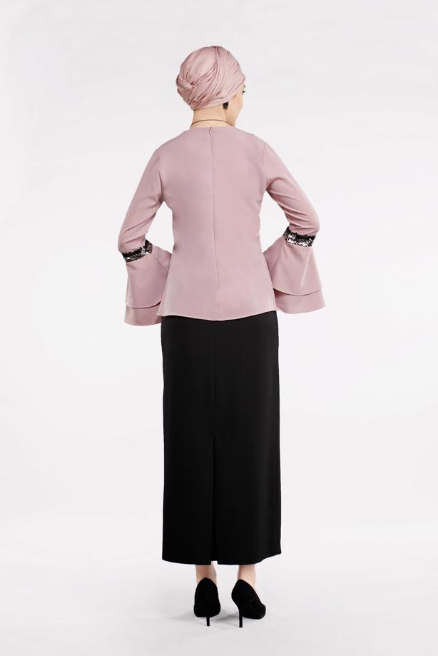 Vêtements hijab  Flywheel Wide Sleeve Blouse T 1496-1  - TRENDTESETTÜR
