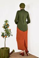 Tesettür giyim HAKİ ERKEK YAKA GÖMLEK 05041