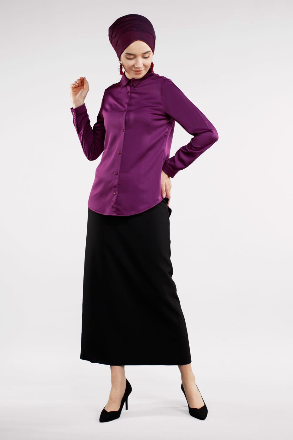 Tesettür giyim MÜRDÜM ERKEK YAKA GÖMLEK 05041