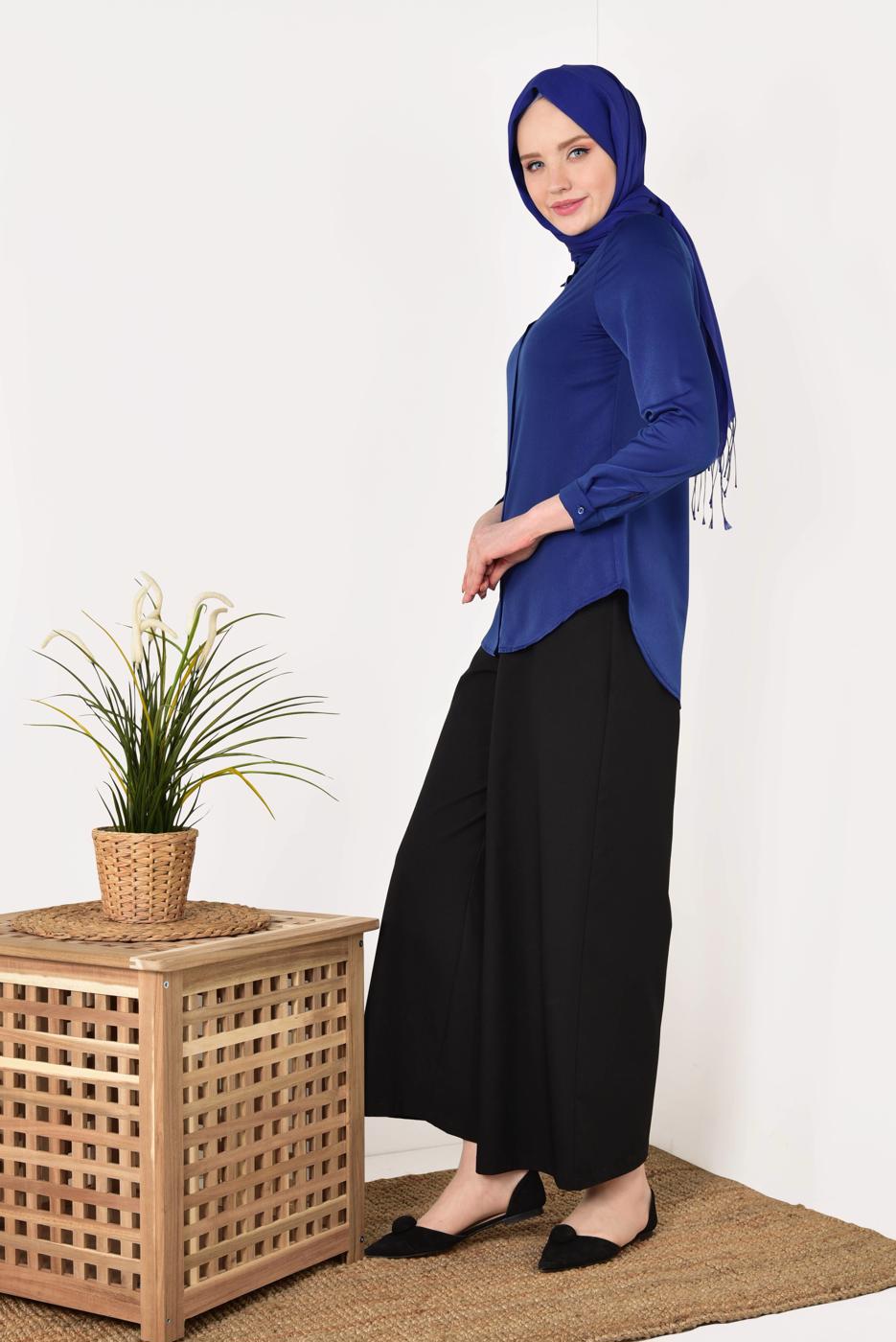 Tesettür giyim LACİVERT ERKEK YAKA GÖMLEK 05041