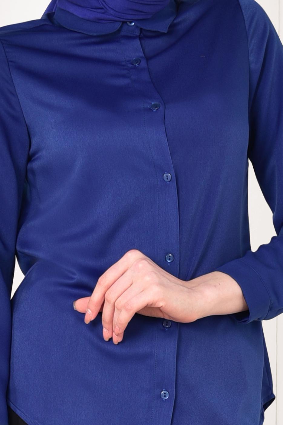 Tesettür giyim LACİVERT ERKEK YAKA GÖMLEK 05041