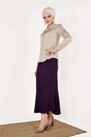 Tesettür giyim BEJ  ERKEK YAKA SATEN GÖMLEK T 55041