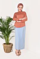 Tesettür giyim PUDRA  ERKEK YAKA SATEN GÖMLEK T 55041