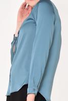 Tesettür giyim LACİVERT  ERKEK YAKA SATEN GÖMLEK T 55041