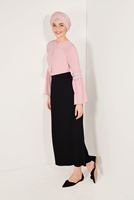 Tesettür giyim PUDRA KOLLARI VOLANLI BLUZ T 94781