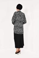 Tesettür giyim SİYAH ZEBRA DESENLİ YARASA KOL BLUZ 0202