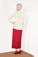 Vêtements hijab ÉCRU T 0802 STN-SIRT KISMI PÜSKÜL DETAYLI BLUZ