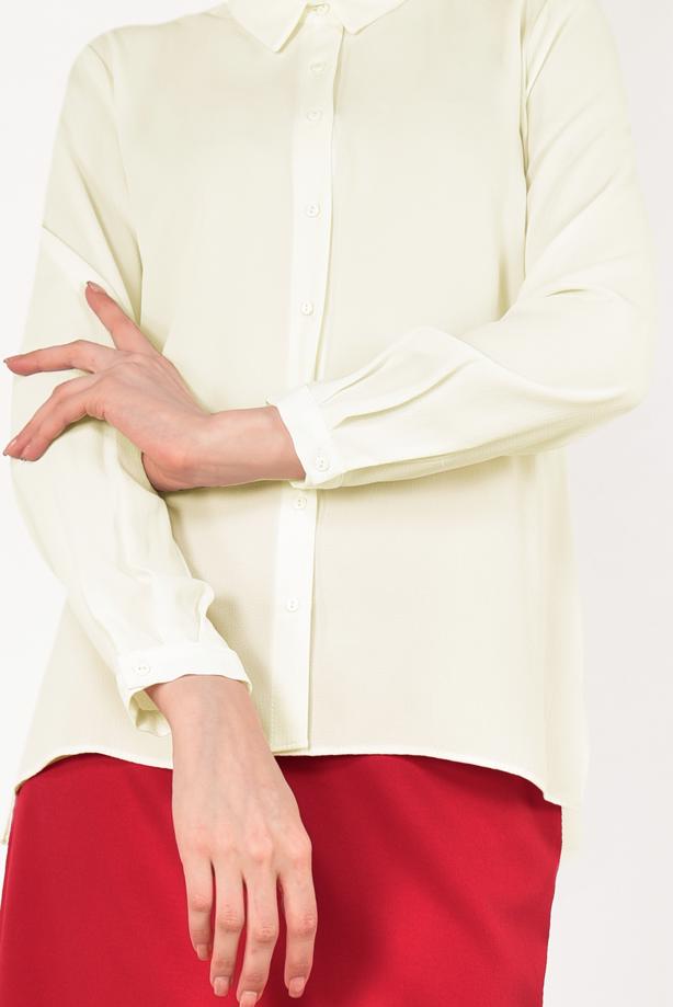 Vêtements hijab  T 0802 STN-SIRT KISMI PÜSKÜL DETAYLI BLUZ - TRENDTESETTÜR