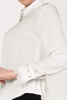 Vêtements hijab CRÈME T 1246 AYTE-PÜSKÜLLÜ İŞLEME DETAYLI BLUZ