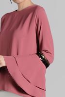 Tesettür giyim MERCAN KOLLARI PUL PAYET DETAYLI BLUZ 1496