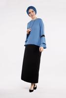 Vêtements hijab BLEU MARINE  Chemisier T 1496 