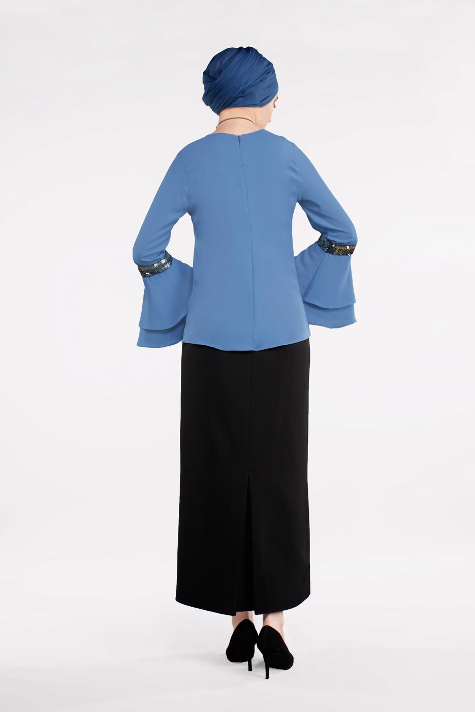 Vêtements hijab BLEU MARINE  Chemisier T 1496 