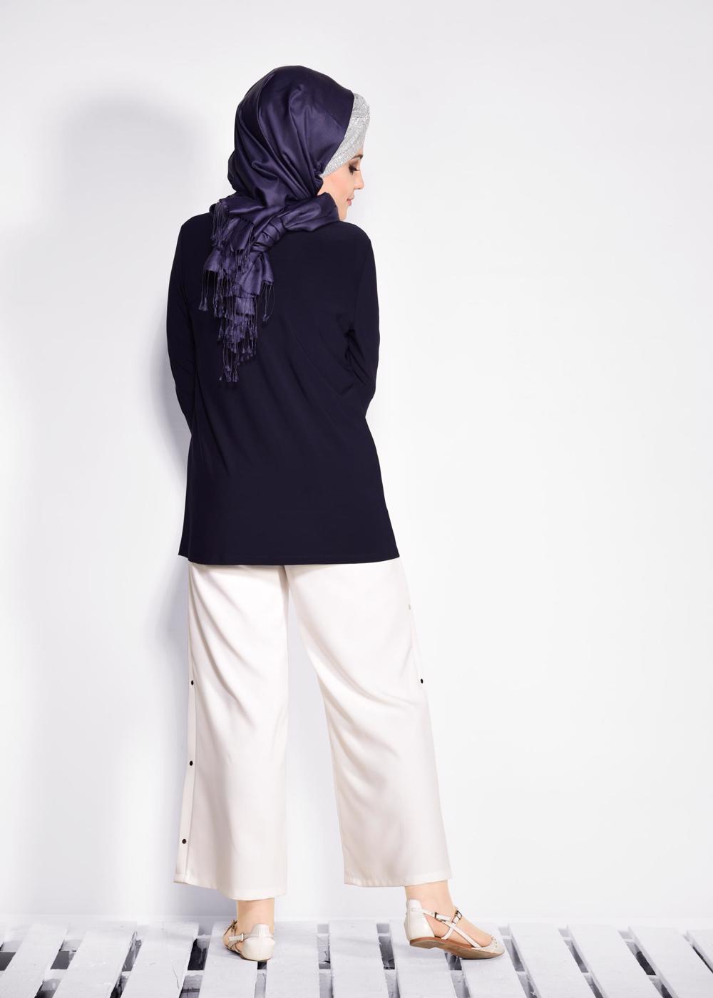 Hijab clothing NAVY BLUE T 2802 Alvina Vizona 2′li Bluz