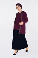 Vêtements hijab ROUGE BORDEAUX T 2806 Alvina Vizona 2′li Bluz