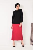 Vêtements hijab NOIR T 3001 STN-HAKİM YAKA ŞİFON BLUZ