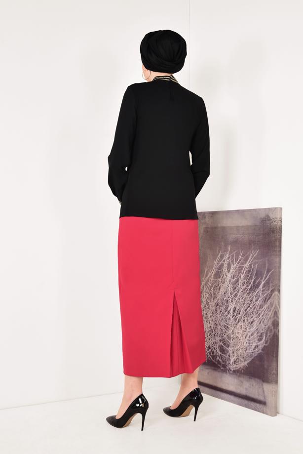 Vêtements hijab  T 3001 STN-HAKİM YAKA ŞİFON BLUZ - TRENDTESETTÜR