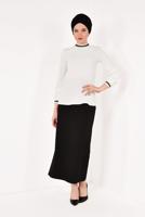 Hijab clothing ECRU T 3001 STN-HAKİM YAKA ŞİFON BLUZ