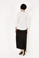 Hijab clothing ECRU T 3001 STN-HAKİM YAKA ŞİFON BLUZ