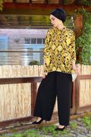 Hijab clothing YELLOW T 3102 STN-YARASAKOL DESENLİ BLUZ