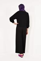 Hijab clothing BLACK T 3301 STN-YARASAKOL PULLU BLUZ