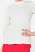 Tesettür giyim EKRU HAKİM YAKA BLUZ 4001