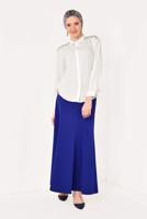 Vêtements hijab ÉCRU T 4152 STN-OMUZLARI ZİNCİR DETAYLI BLUZ