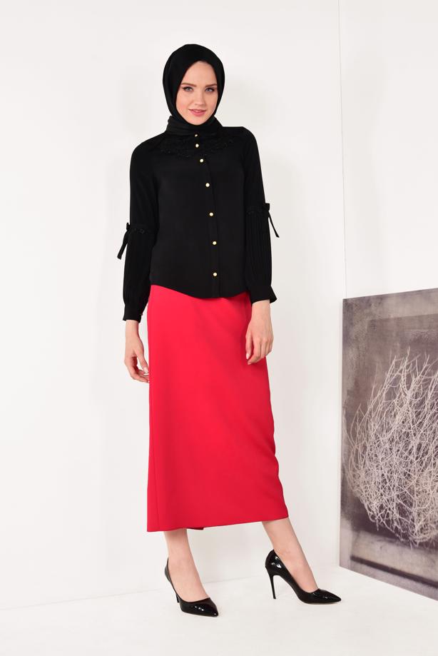 Vêtements hijab  PLEATED BLOUSE T 5046 - TRENDTESETTÜR